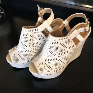 White Cutout Wedges